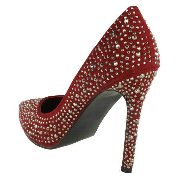 Anne Michelle Ladies Anne Michelle Diamante Court Shoes