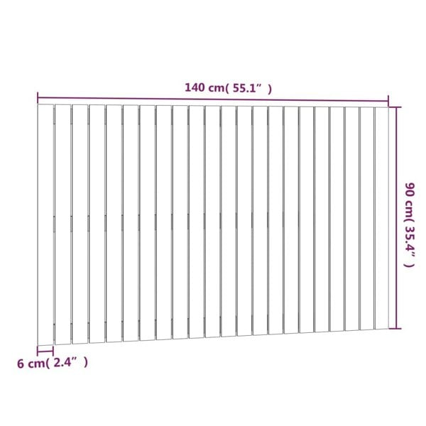 Berkfield Wall Headboard 140x3x90 cm Solid Wood Pine