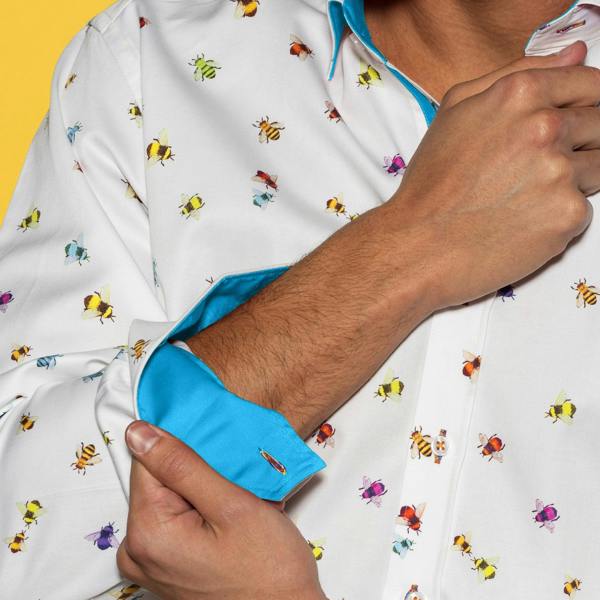 WORKER BEE PRINT SHIRT – Premium Men's Patterned Shirt by Claudio Lugli | Bold Design, Tailored Fit, Best Printed Shirts