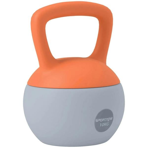 10KG soft kettlebell with non-slip handle, orange handle and grey body
