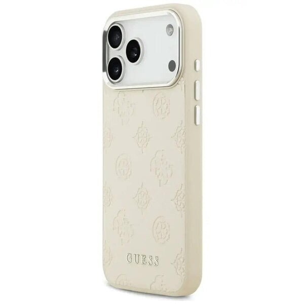 Guess Peony Hot Stamp Script Case with MagSafe for iPhone 17 Pro Max 6.9" Beige - GUHMP17XPSPOSSSE
