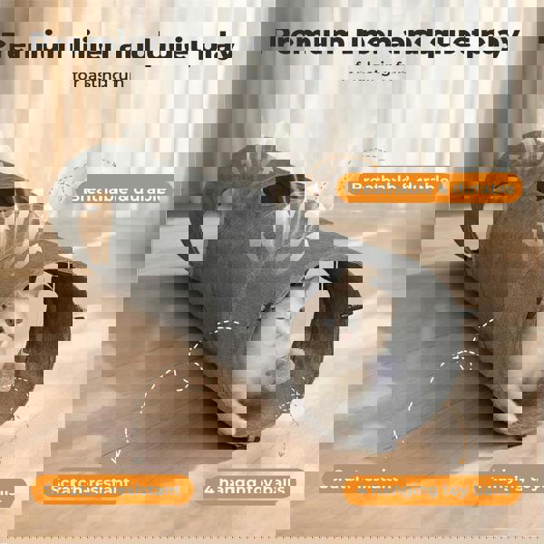 Skylos Large Cat Tunnels 3 Pcs Modular Foldable Linen Tube Kittens Rabbits Toys