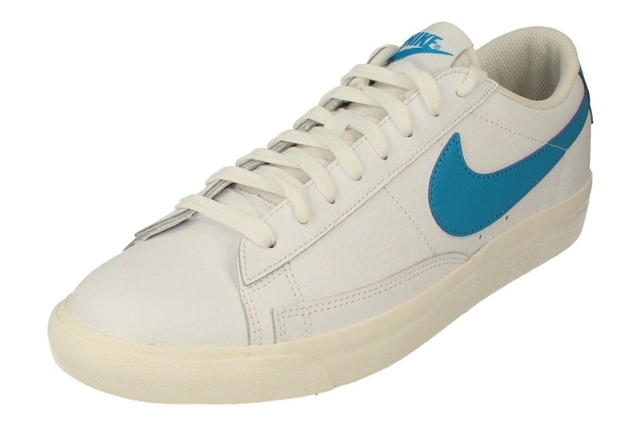 Nike Blazer Low Leather Mens Trainers Ci6377  104 - White Laser Blue Sail 104 - Photo 0