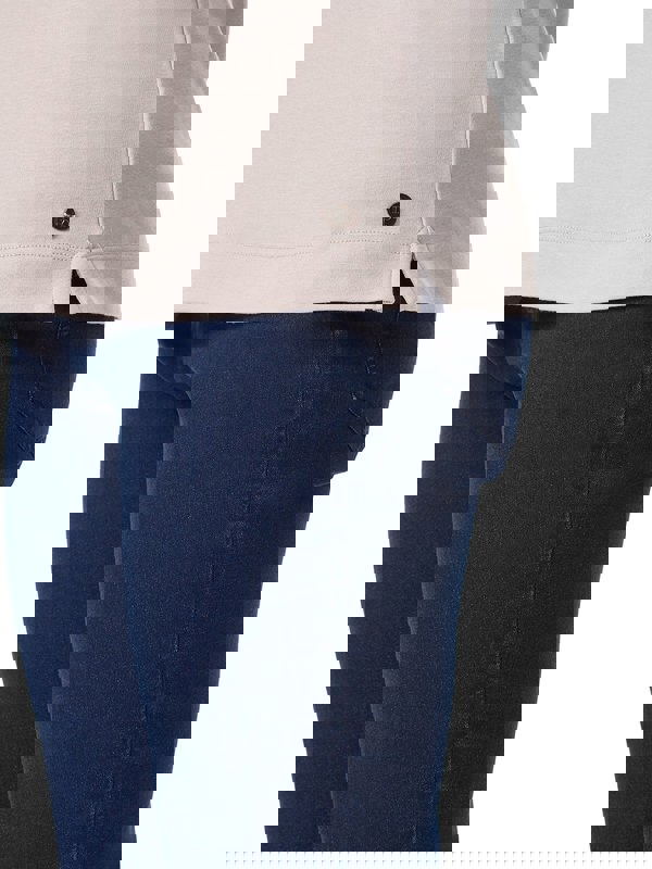 PennyPlain Diamante Sweetheart Neck Top - Cloud