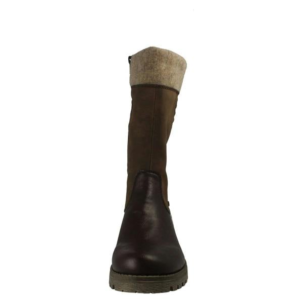 Rieker Ladies Rieker Zip Mid Calf Fleece Lined Water Repellent Boots 78585