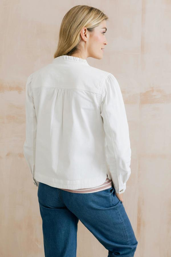 Lily & Me Seren Stretch Cotton Twill Jacket White