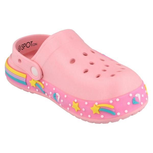 Spot On Girls Spot On Clogs With Unicorn Design And Lights H2695