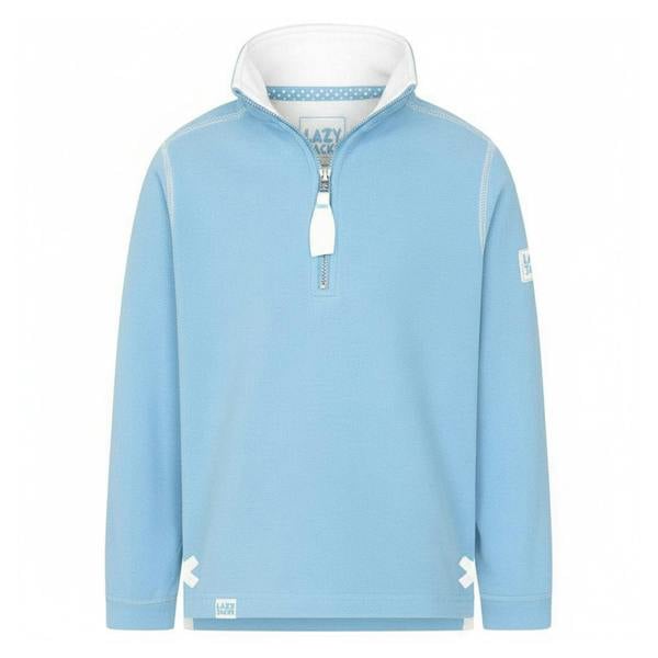 Lazy Jacks Girls Plain Soft Quarter Zip Sweatshirt - Sky