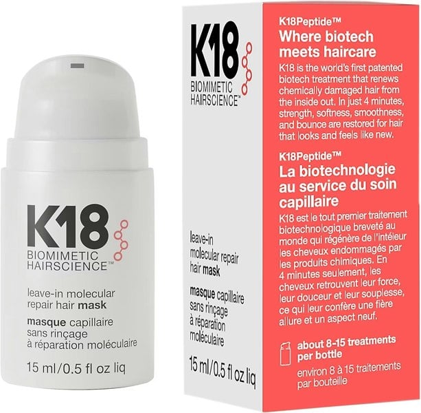 K18 Biomimetic Hairscience Leave-In Molecular Repair Hair Mask - 15ml