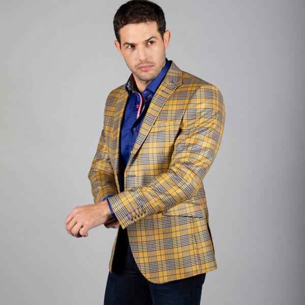 CLAUDIO LUGLI CHECK JACKET CLJ1910 – Premium Men's Patterned Shirt by Claudio Lugli | Bold Design, Tailored Fit, Best Printed Shirts