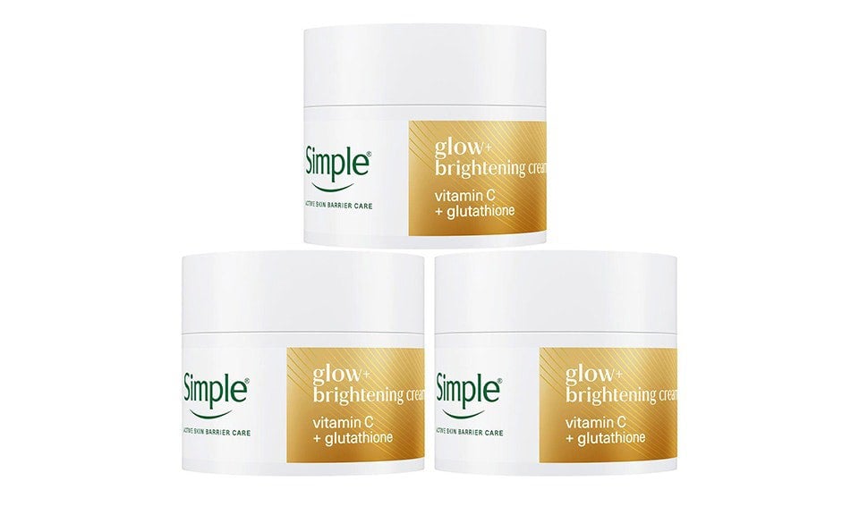 Simple Glow+ Facial Moisturiser Radiance Boosting Hydrating Face Cream, 50ml