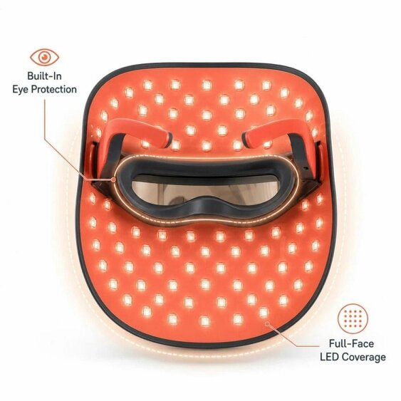 TOUCHBeauty LED Face Mask with Red Blue Yellow Light Therapy