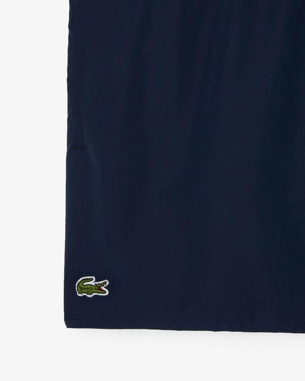 Lacoste Mens Light Quick-Dry Swim Shorts - Navy Blue/Green 802 | CHO | Designer Mens Shorts