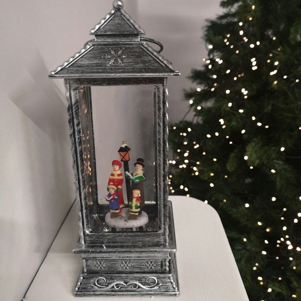 Samuel Alexander 27cm Glitter Water Spinner Lantern - Warm White LED - Choir