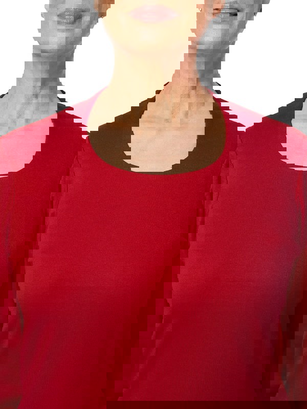 PennyPlain High Back Scoop Neck Top - Red