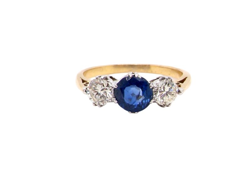 Vintage Tom A three stone Sapphire and Diamond ring