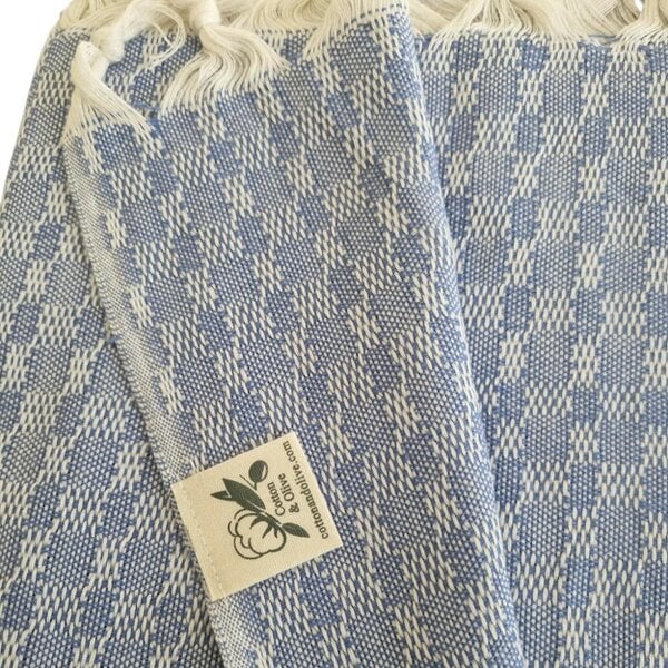 Cotton and Olive TunaLite Pack Light Cotton Hammam Towel, Blue