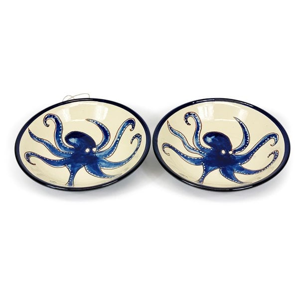 Set of two white ceramic pasta bowls