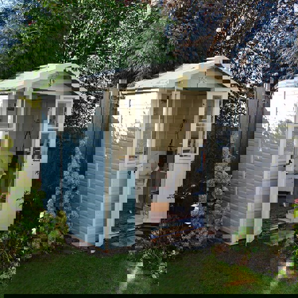 Shire Haddon 7x5 12mm interlock Clad wooden Summerhouse - Best Shed