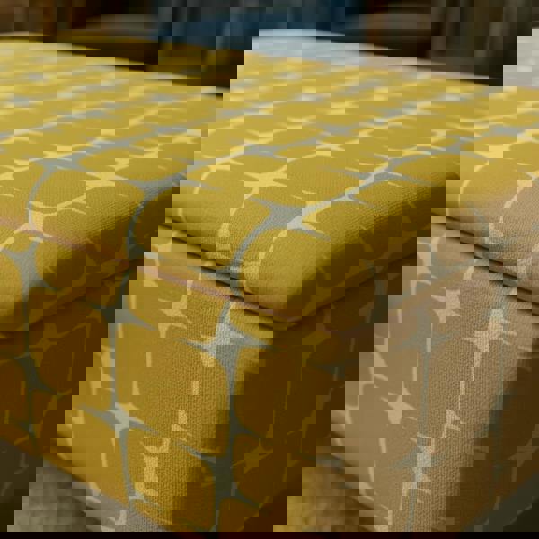 Large square ottoman with hidden storage and premium fabric upholstery