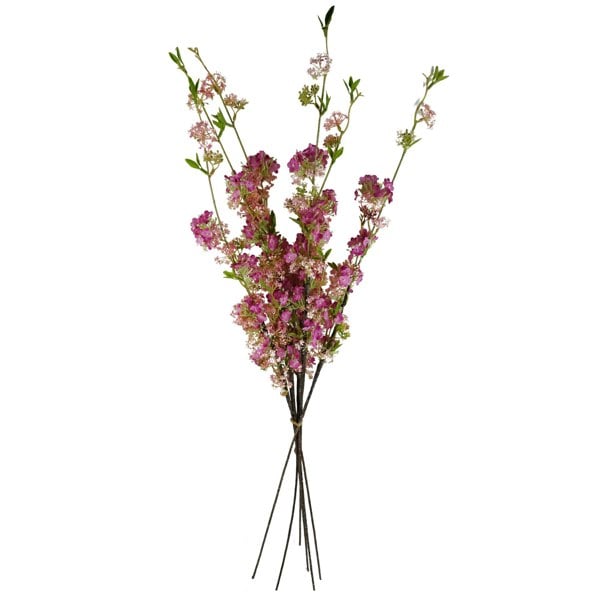 Leaf Pack of 6 x 100cm Pink Blossom Spray Stem