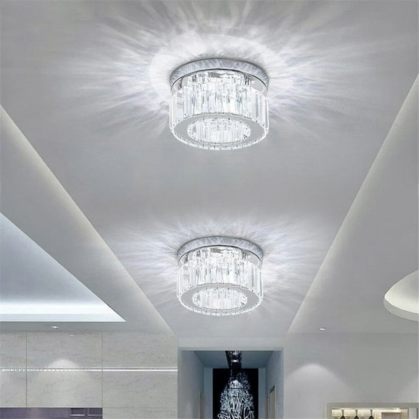Modern Round Crystal Ceiling Light Living and Home 