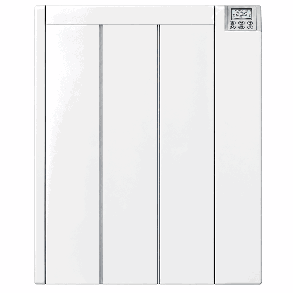 MYLEK Electric Radiator Panel Heater Ceramic White Eco 600W Bathroom Safe Wall Mounted Or Free Standing With Timer Thermostat