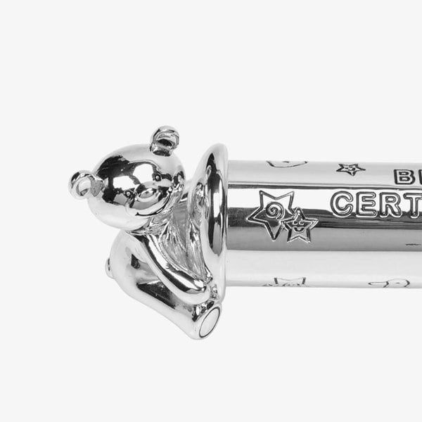 T. H. Baker Celebrations Twinkle Silver Plated Birth Certificate Tube Gift CG310C