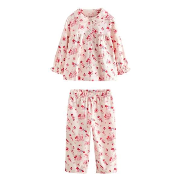 Cath Kidston Girls Heart Woven Button Through Pyjama Set - White - 