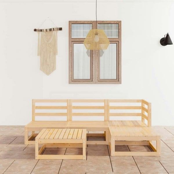 Berkfield 5 Piece Garden Lounge Set Solid Wood Pine