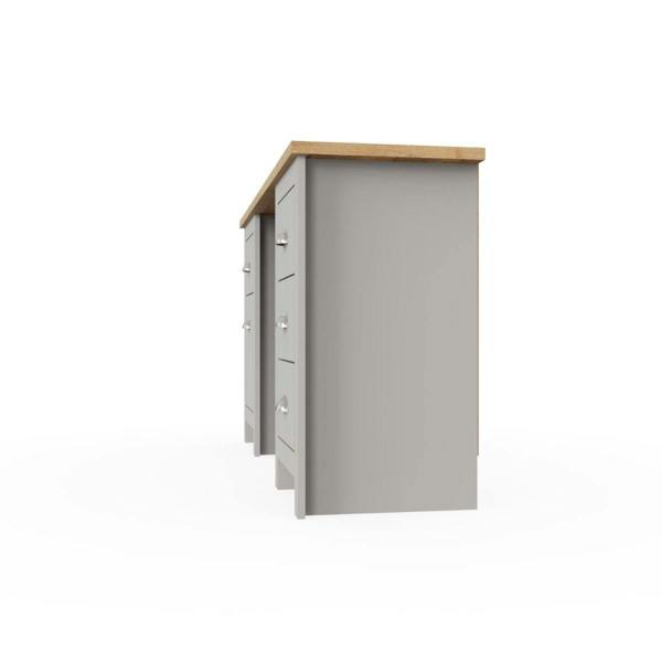 Timber Art Design Lisbon Light Grey Double Pedestal Study Desk Laptop Computer Desk Office Furniture