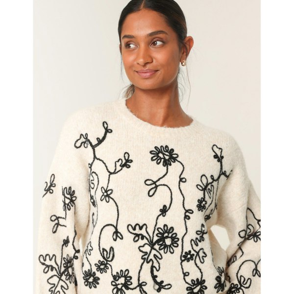 Blue Vanilla Floral Embroidery Jumper