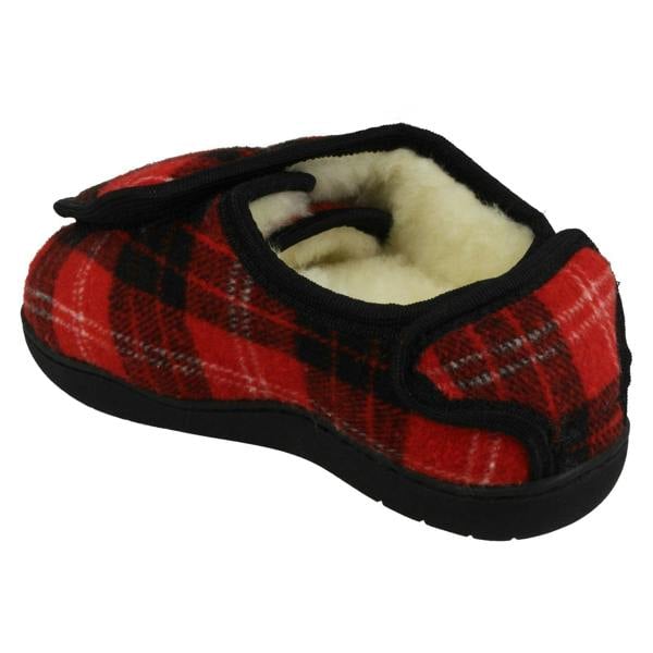 Spot On Ladies Spot On Wide Fitting Tartan Slippers