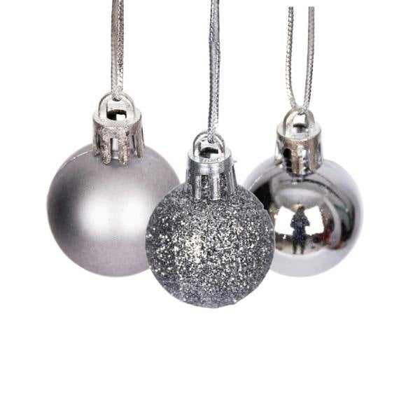 3cm Shatterproof Mid Grey Christmas Baubles Set, 12 or 24 Pack Festive Decorations image 1