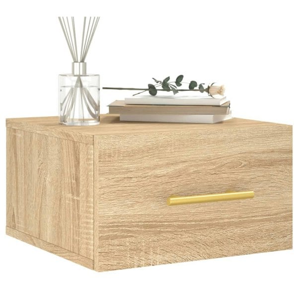 Berkfield Wall-mounted Bedside Cabinet Sonoma Oak 35x35x20 cm