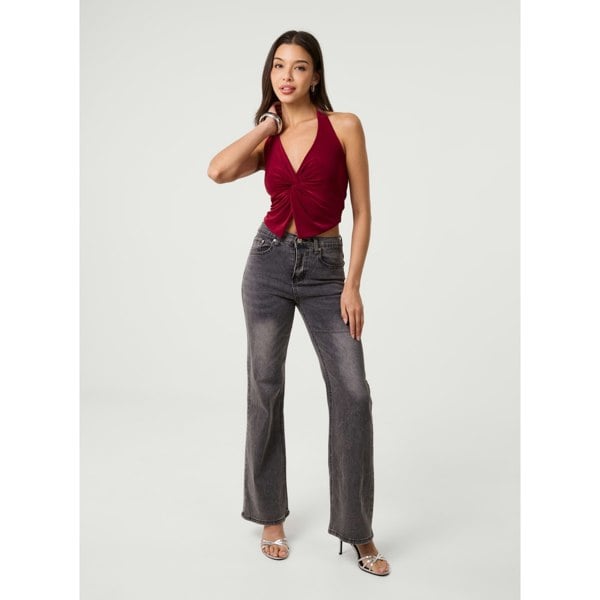 Pink Vanilla Knot Front Halter Top