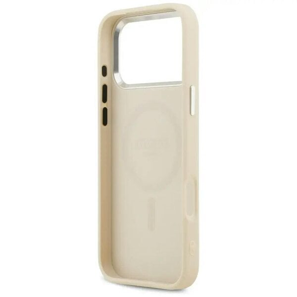 Guess Peony Hot Stamp Script Case with MagSafe for iPhone 17 Pro Max 6.9" Beige - GUHMP17XPSPOSSSE