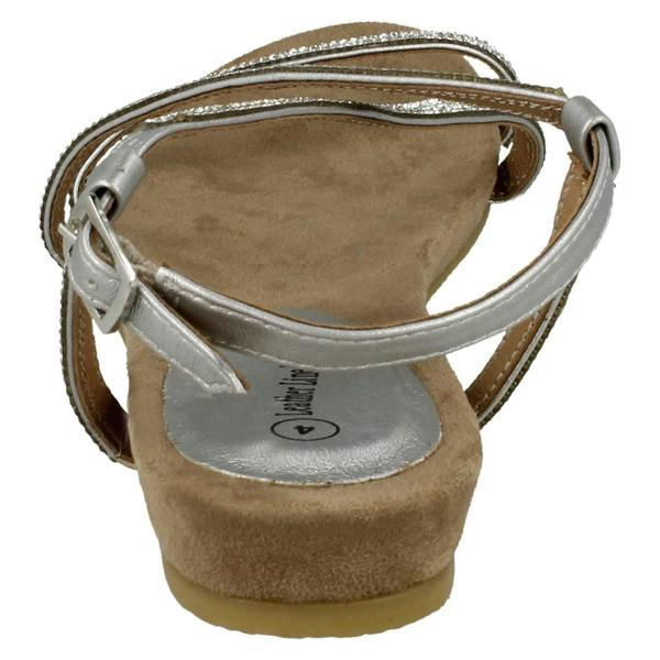 Leather Collection Ladies Leather Collection Diamante X Strap Sandals