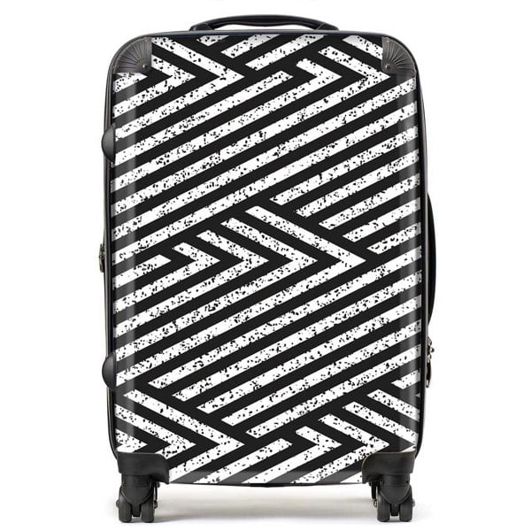 Warren Reed Oblique Black Grunge Pattern Suitcase