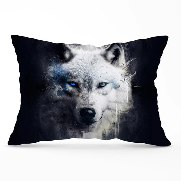 Warren Reed White Wolf Face Splashart Dark Backgrouns Cushions