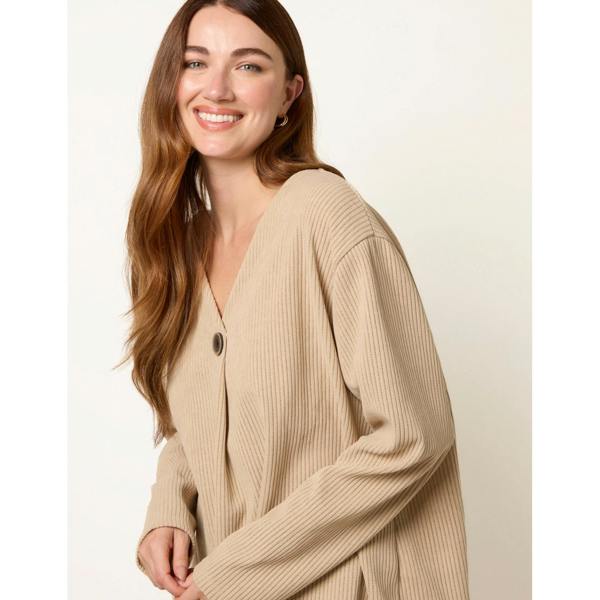 Blue Vanilla One Button Cord Rib Top