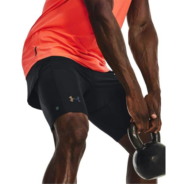 Under Armour Mens Rush 2 in 1 Running Shorts - Black - 