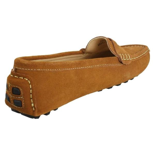 Down to Earth Ladies Down To Earth Suede Leather Slip On Moccasins F80593