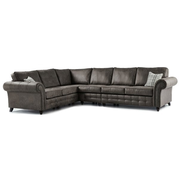 Furnishings For Less Oakland Large 6 Seater Leather Corner Sofa Chesterfield Style