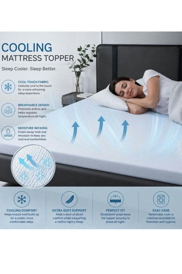 Ezysleep Cooling Hydro Foam Mattress Topper – 5cm