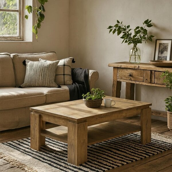 Wyld Haus Juniper Large Coffee Table Chestnut and Matera Grey Wood