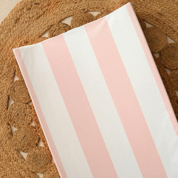 Anti-Roll Changing Mat - Hamptons (Soft Pink) - The Tiny Bed Company™
