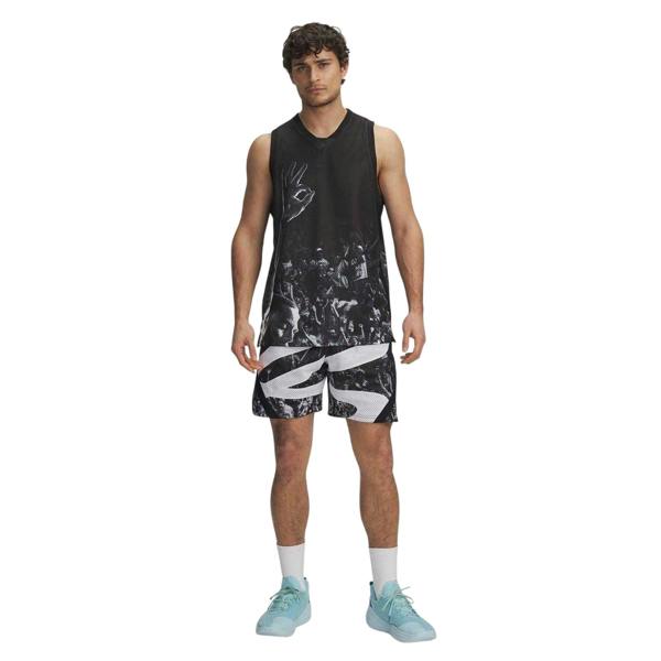 Under Armour Mens Basketball Shorts - Black/White - 