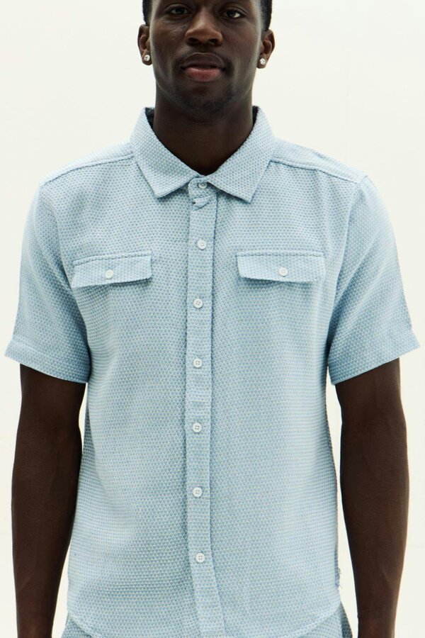 Men’s Slim Fit Textured Shirt & Shorts Co-Ord Set