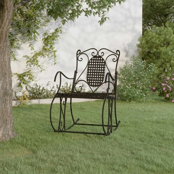 Berkfield Rocking Bench 84 cm Black Steel